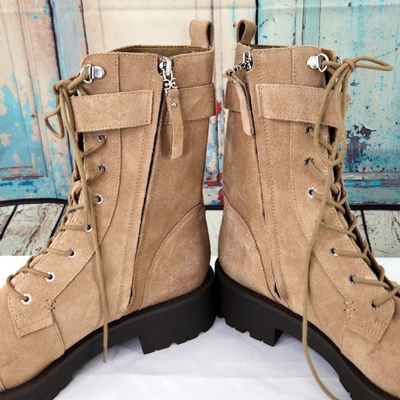 Sam Edelman Junip Combat Boot Brown suede zip - Picture 5 of 7